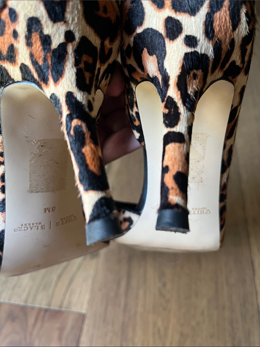 Leopard Print D’Orsay Calf-hair Pointed Toe Heels - Black and Tan - Picture 5 of 9